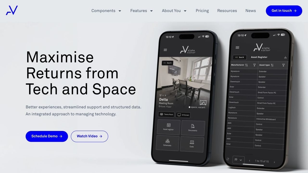 Alpha Victor website homepage