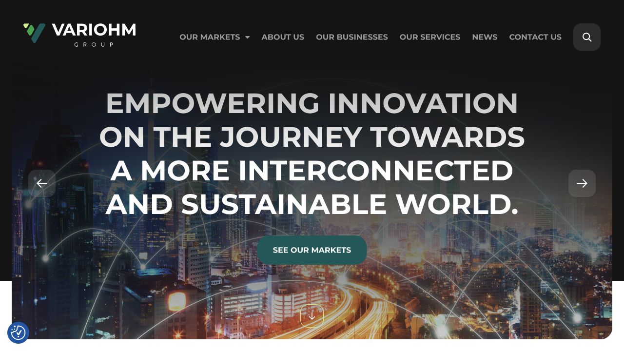 Variohm Group website homepage